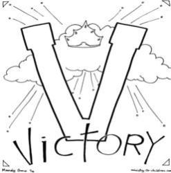 Coloring Page-V-Victory